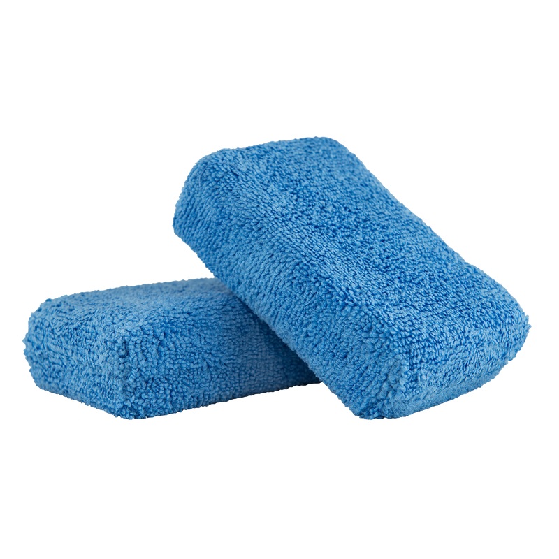Chemical Guys Premium Grade Microfiber Applicators – 2in x 4in x 6in – Blue – 2 Pack