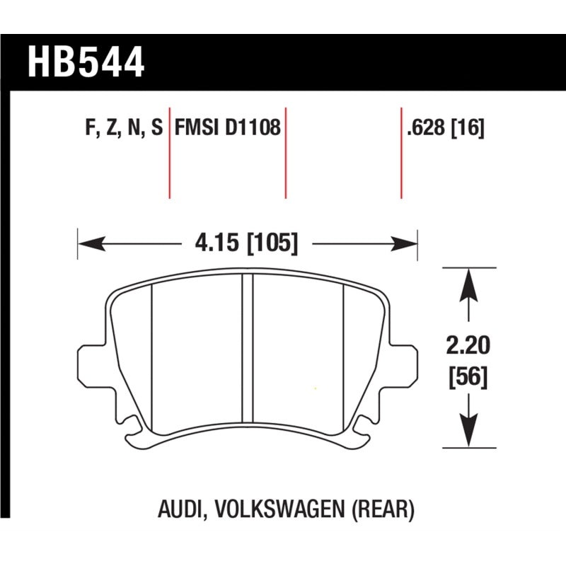 Hawk Audi A3 / A4 / A6 Quattro HPS Rear Brake Pads