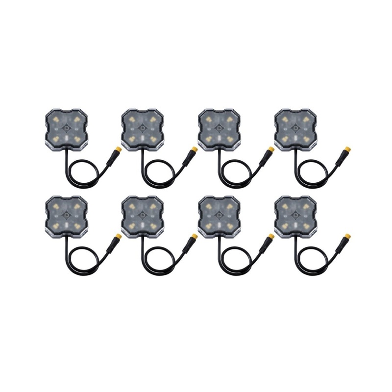 Diode Dynamics Stage Series Single-Color LED Rock Light (8-pack) White Clear