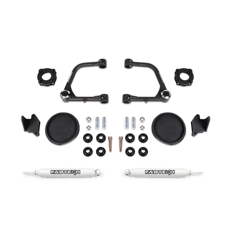 Fabtech 2022 Toyota Tundra 3 UNIBALL UCA LIFT KIT  FRONT SHOCK SPACERS & REAR COIL SPRING SPACERS W/ REAR PERFORMANCE SHOCKS