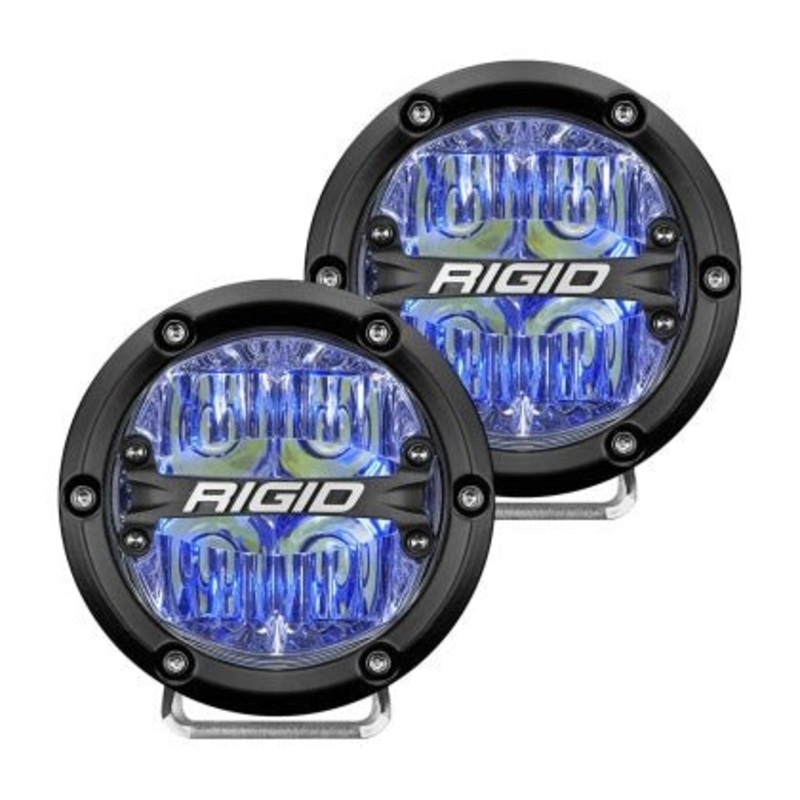Rigid Industries 360-Series 4in LED Off-Road Drive Beam – Blue Backlight (Pair)