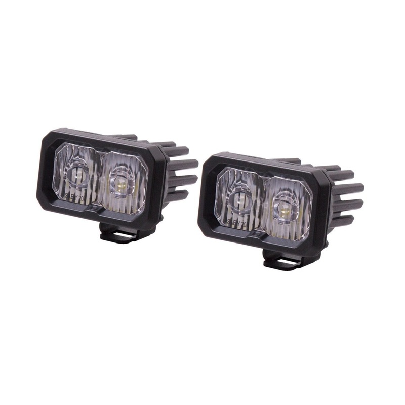 Stage Series 2″ SAE/DOT Driving White Sport Standard LED Pod – Amber Backlit(pair)