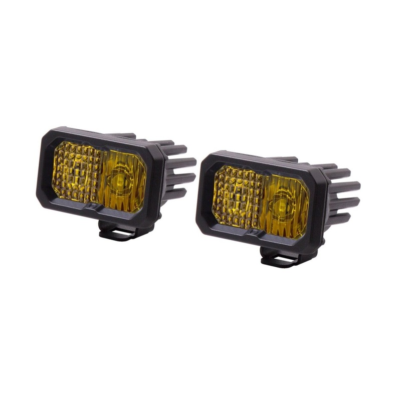 Stage Series 2″ SAE Yellow Sport Standard LED Pod (pair) – Combo Optic / Amber Backlit