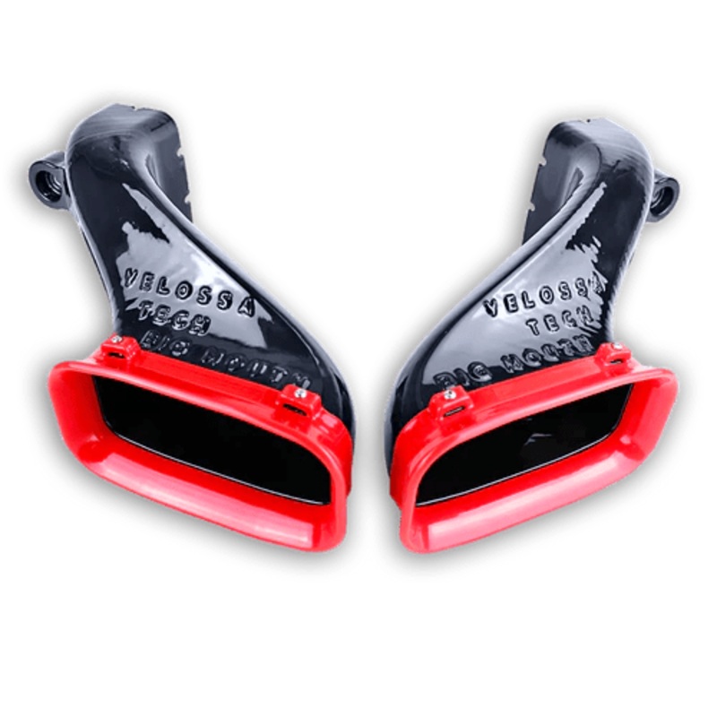 VELOSSA TECH 2017-2023 Kia Stinger 3.3T/2.0T/2.5T Dual BIG MOUTH Ram Air Intake Snorkels Black Black