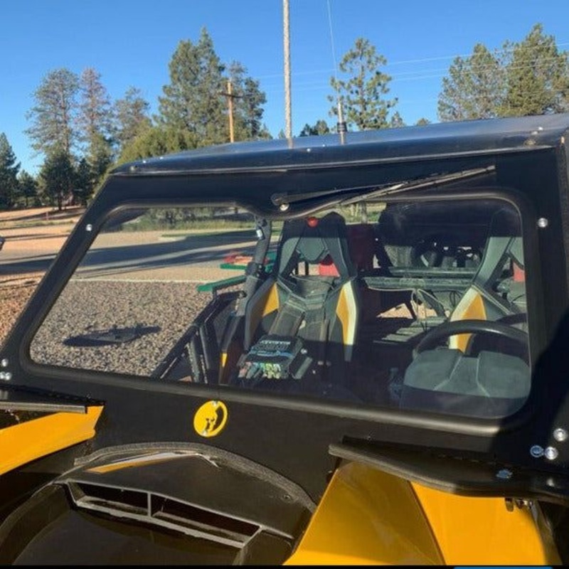Can Am Maverick (2013-2018) Front Windshield No Wiper Textured Black Semi White Emblem