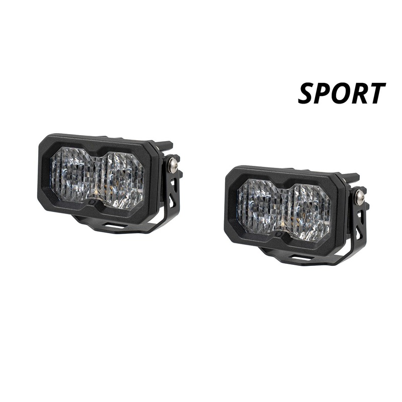 Diode Dynamics C2 2.0 LED Pod (pair) White (Amber Backlight) Sport Combo / Driving