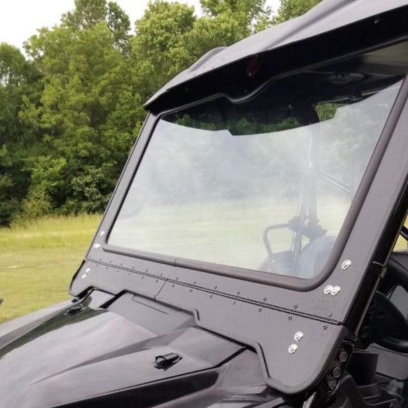 Honda Pioneer 1000 Front Windshield No Wiper Textured Black Semi White Emblem