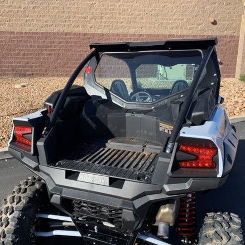 Kawasaki KRX (2-Seat) Rear Windshield Textured Black Semi White Emblem