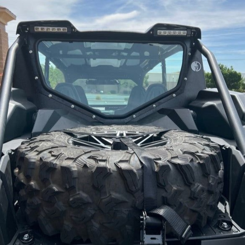 Kawasaki KRX (4-Seat) Rear Windshield Textured Black Semi White Emblem
