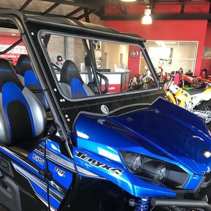 Kawasaki Teryx 800 Front Windshield No Wiper Textured Black Semi White Emblem
