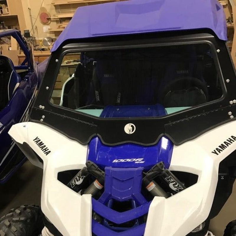 Yamaha YXZ (2016-2018) Front Windshield No Wiper Textured Black Semi White Emblem