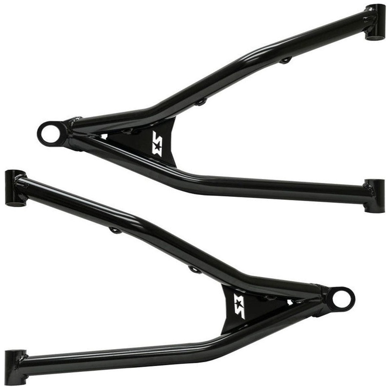 Polaris RZR Turbo R Chromoly Upper A-Arms Semi Gloss Black No Bushing Kit