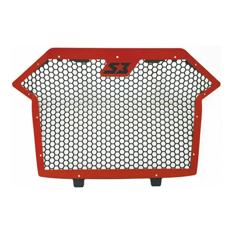Polaris RZR Turbo R Front Grille Semi Gloss Black Trim & Logo Semi Gloss Black Mesh