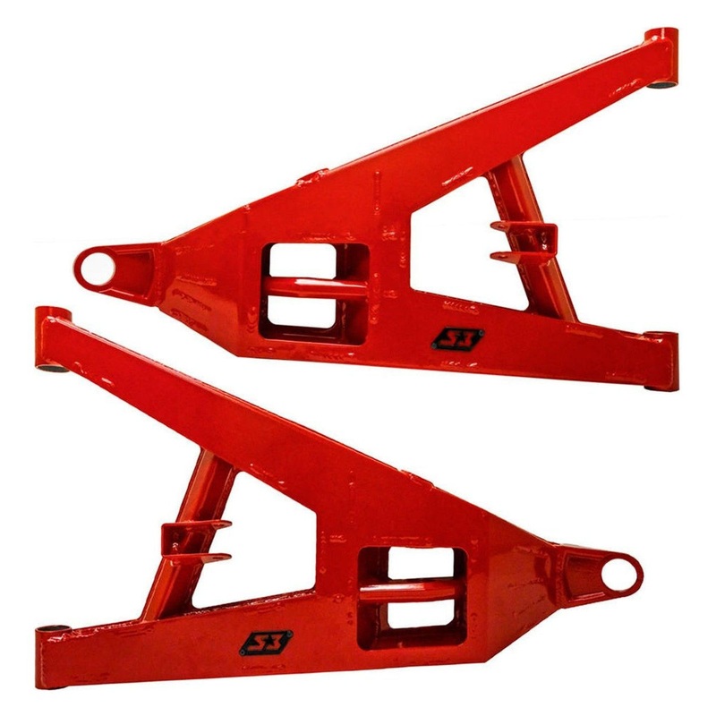 Polaris RZR Turbo R High Clearance Boxed Lower A-Arms Semi Gloss Black Semi Gloss Black Accent
