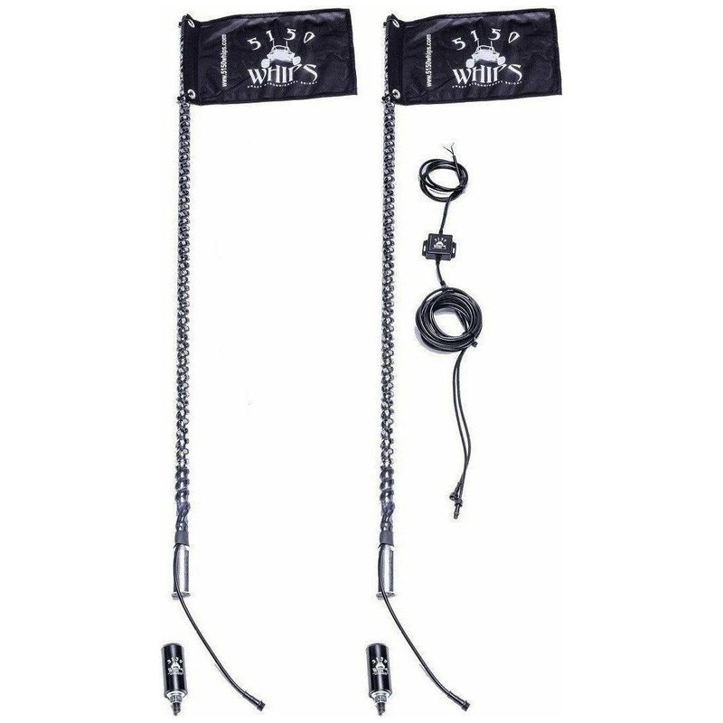 187 LED Whip with Flag (Pair) 2FT