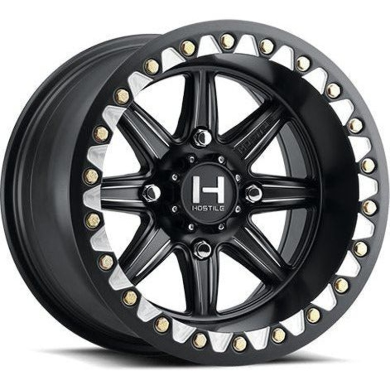 H309 Alpha UTV Beadlock Wheel (Satin Black Milled) 4×137 15×7 (13mm)