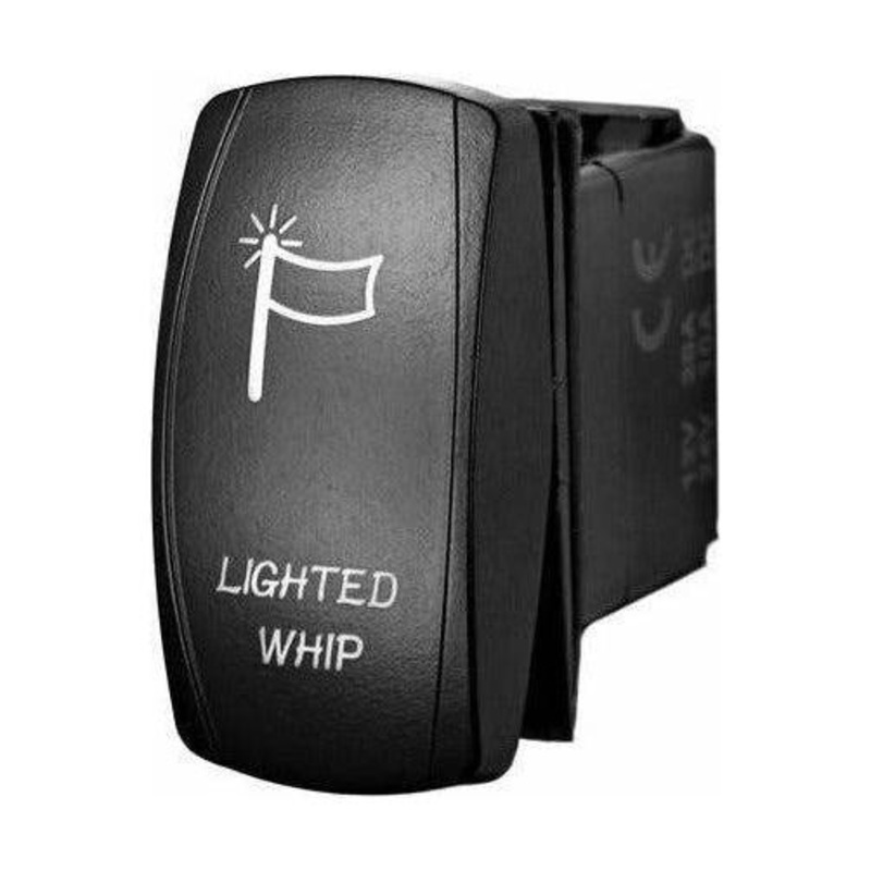 Lighted Whip Rocker Switch Blue LED