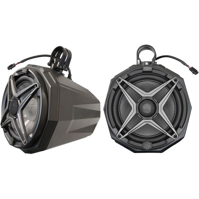 Universal 8″ Cage Mounted Speaker Pods (LOADED SSV SPEAKERS W/2″ CLAMPS) (GARAGE SALE)
