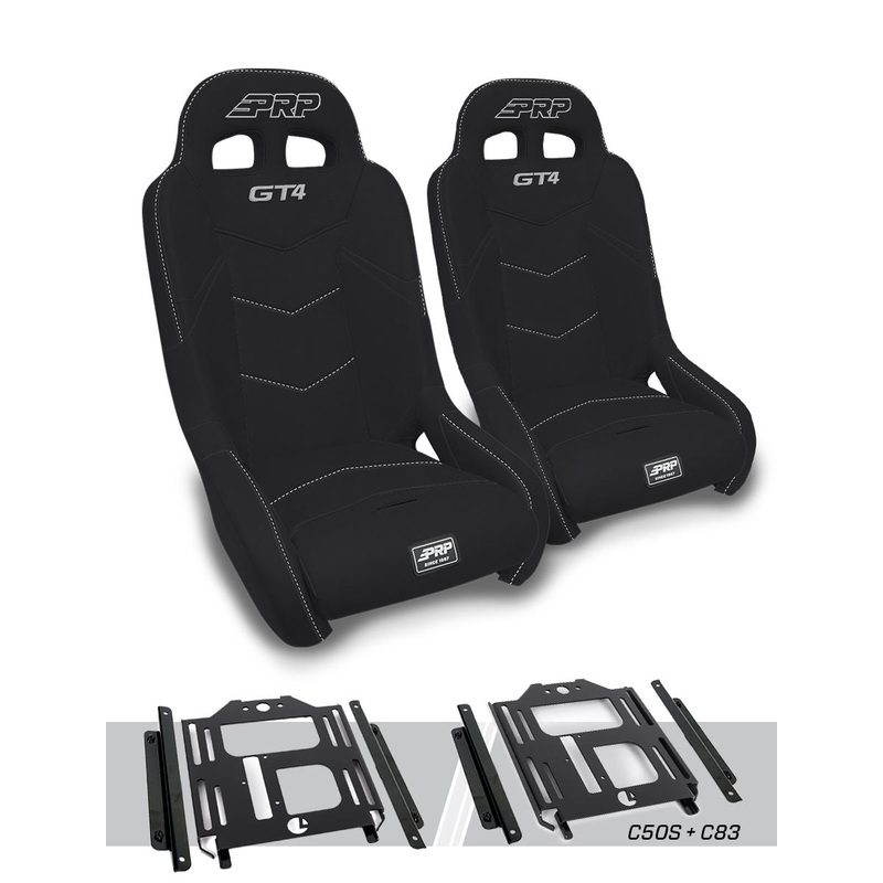 GT4 Suspension Seats Kit for Polaris RZR 570, 800, 900 (Pair) All Black