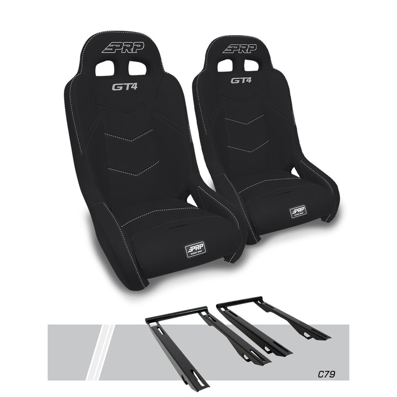 GT4 Suspension Seats Kit for Polaris RZR PRO XP, PRO R, PRO S, Turbo R (Pair) All Black