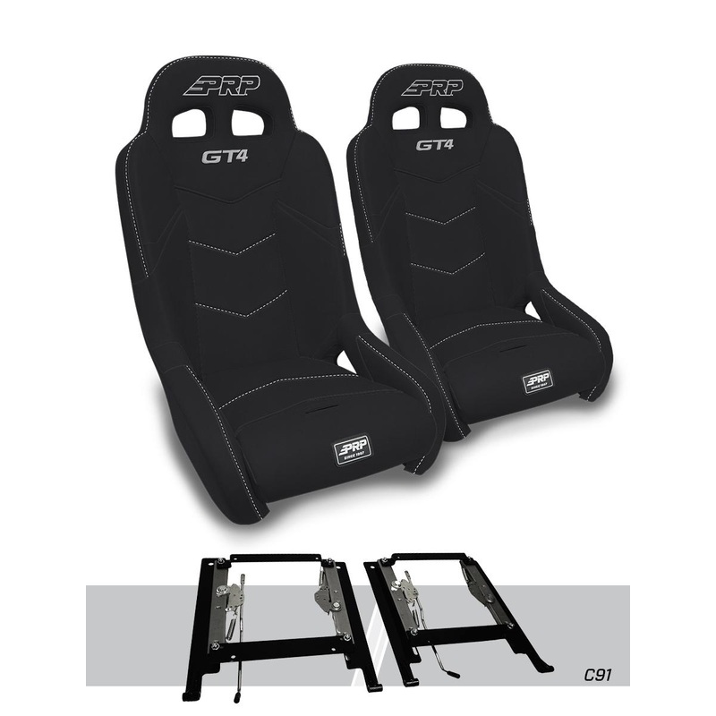 GT4 Suspension Seats Mount & Slider Kit for Can-Am Maverick X3 & Maverick R (Pair) All Black