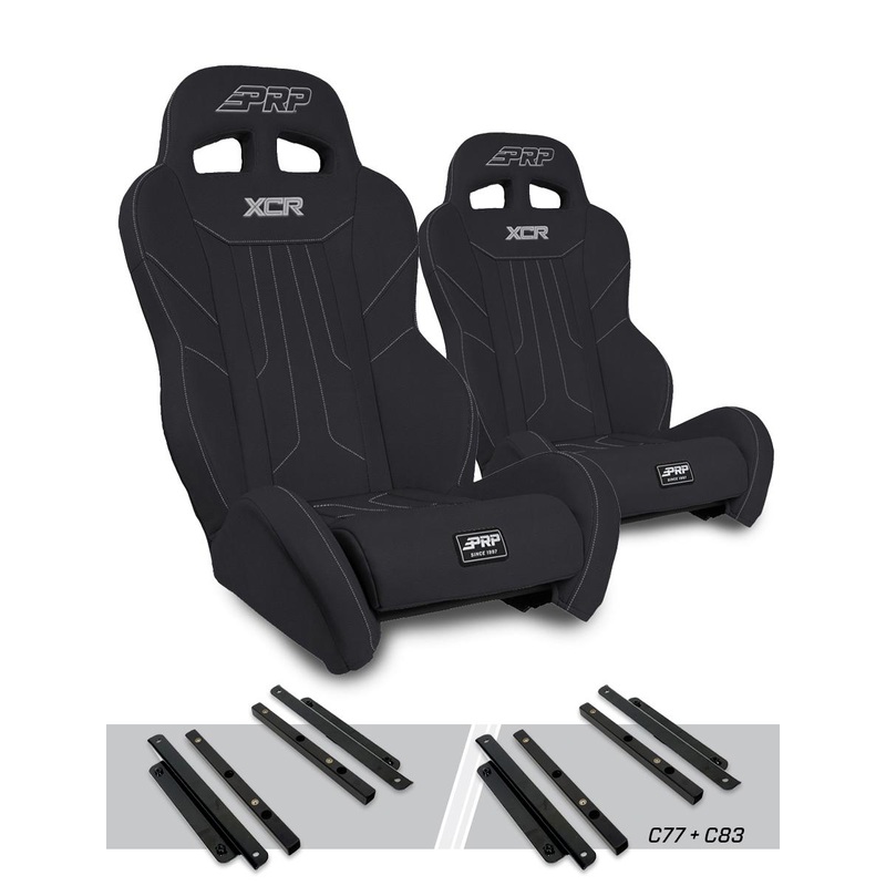 XCR Suspension Seats Kit for Polaris General, RZR S 900, 900 Trail, Trail, XP 1000, Turbo, Turbo S, RS1 (Pair) All Black
