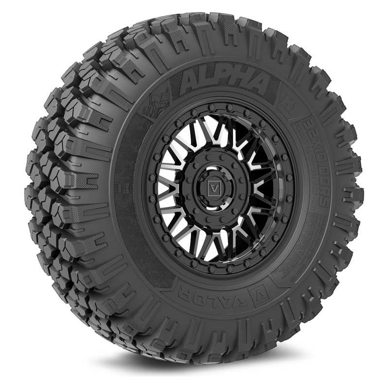Alpha V08 (Dark Tint) Wheel & Tire Package 32×10 R15 Dual-Drill (4×137 / 4×156)