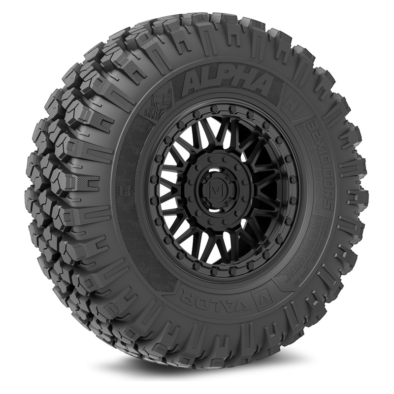 Alpha V08 (Satin Black) Wheel & Tire Package 32×10 R15 Dual-Drill (4×137 / 4×156)