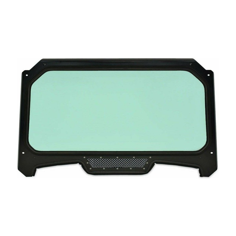 Polaris RZR (2019+) Glass Windshield Black Frame Chrome Stainless Mesh / Stainless Screws