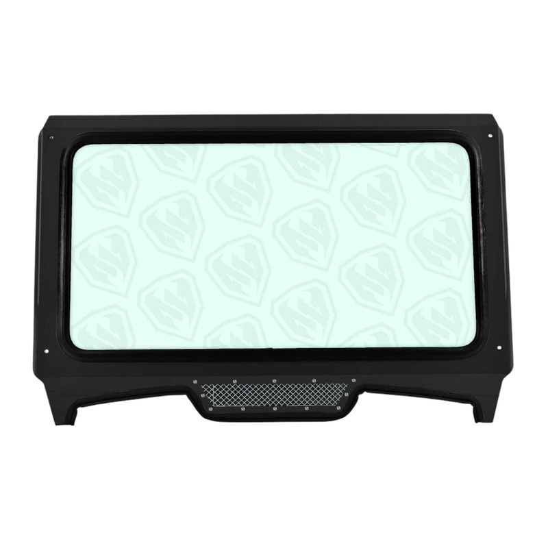 Polaris RZR (2019+) Glass Windshield for CageWRX Super Shorty Cage Black Chrome Stainless Mesh / Stainless Screws