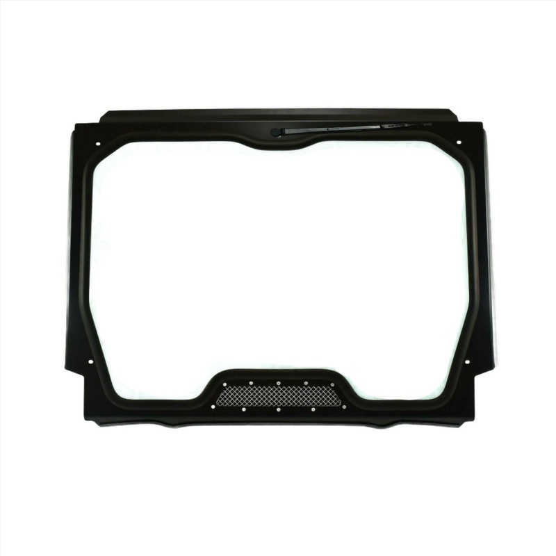 Polaris RZR Pro XP / Turbo R Glass Windshield Black Frame Chrome Stainless Mesh / Stainless Screws