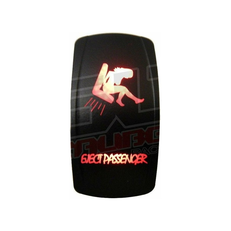 “Eject Passenger” Waterproof Rocker Switch Red