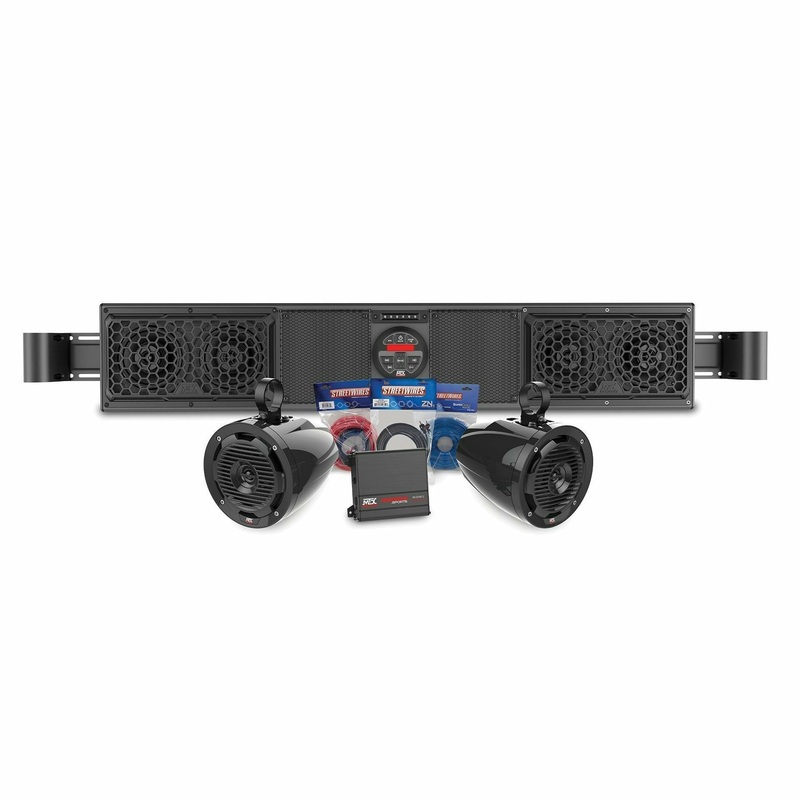 Kawasaki Mule / Teryx Bluetooth Overhead Sound Bar with 2 Amplified Cage Mount Speakers