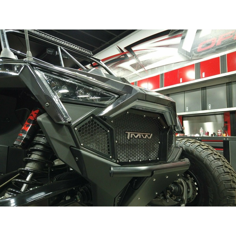 Polaris RZR Pro R / Turbo R Front Grille Black Grill / Raw Logo with Inserts