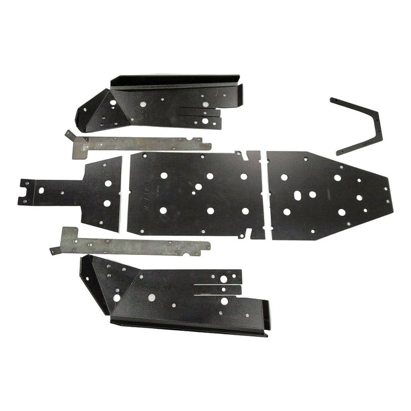 Polaris RZR Turbo R Full Skid Plate with Sliders Standard Black