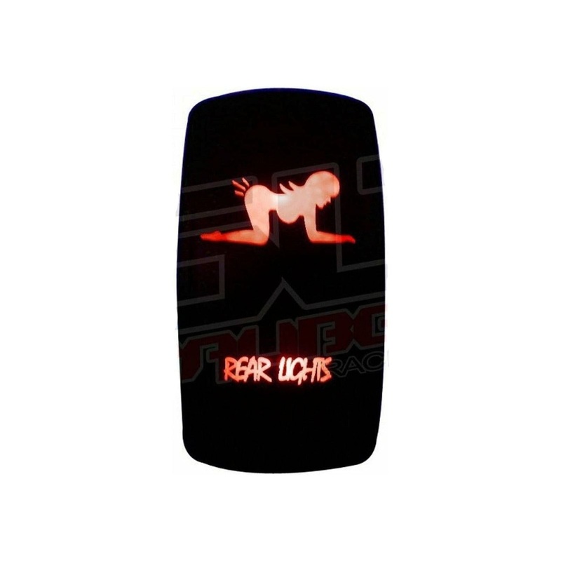 “Rear Lights” Waterproof Rocker Switch Red