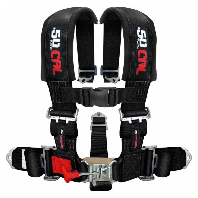 3″ 5-Point Harness Seat Belt Black No Bypass Override Plug