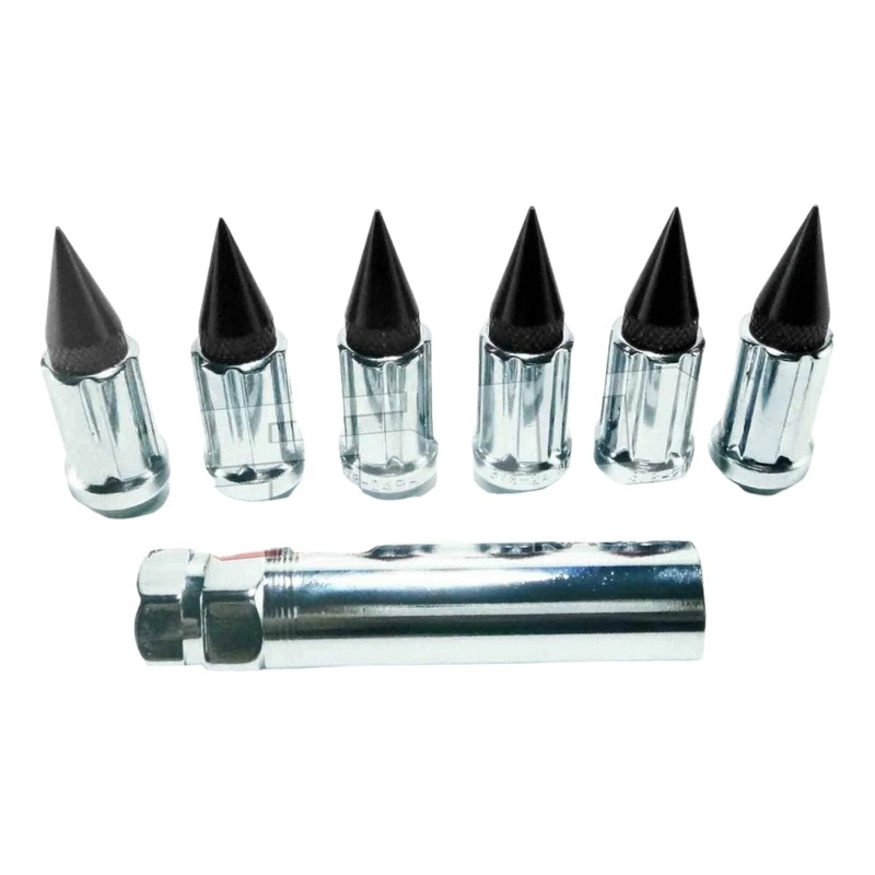 3/8 x 24 Spiked Lug Nuts (16 Pack) Black