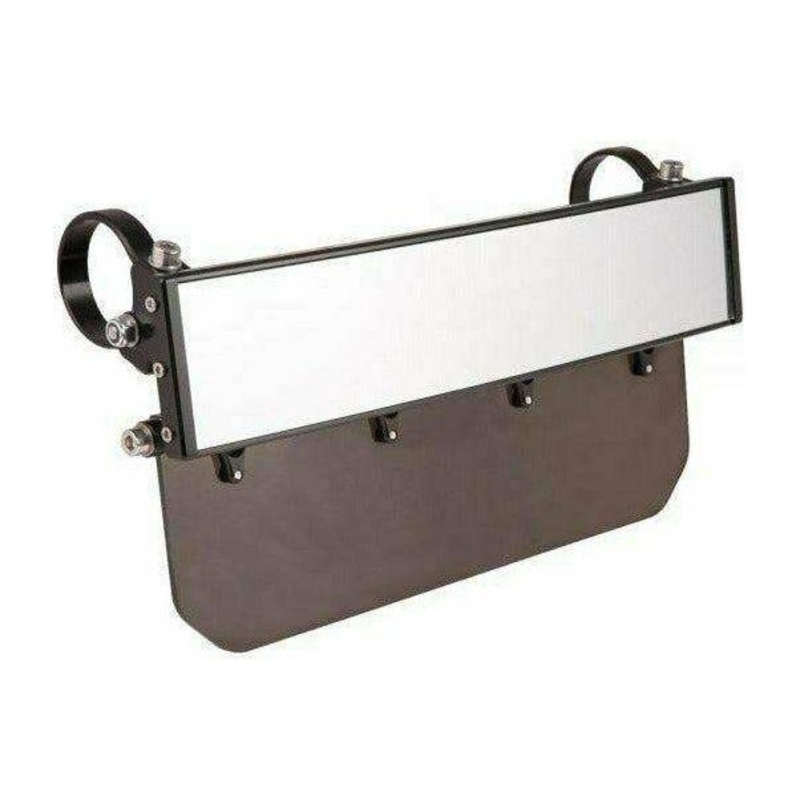 12 Wide Panoramic Rearview Mirror with Visor Black 1.5″