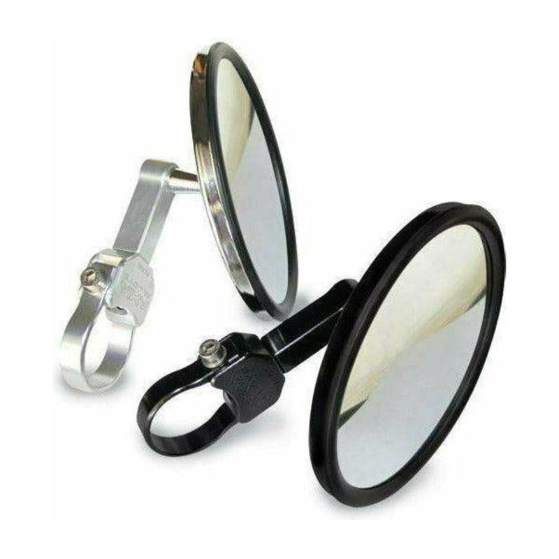 5″ Round Convex Glass Side Mirror Black 1.5″