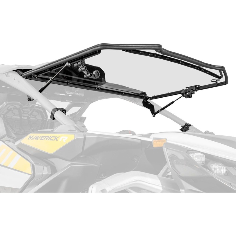 Can Am Maverick R Scratch Resistant Flip Windshield Scratch Resistant Polycarbonate (Clear)