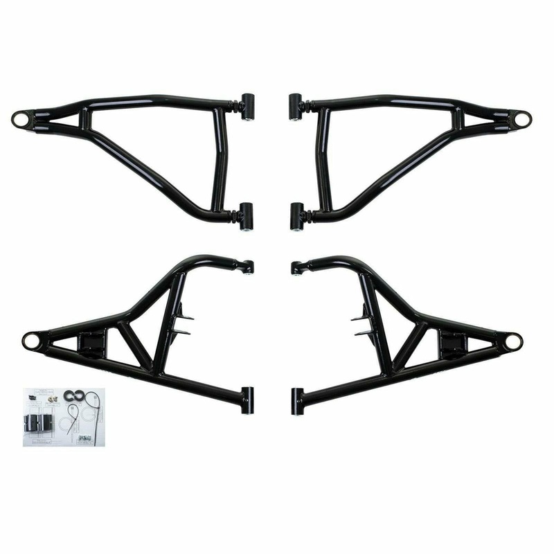 Polaris RZR XP 1000 High Clearance 1.5″ Forward Offset A-Arms 2014-2023 No Ball Joints Black