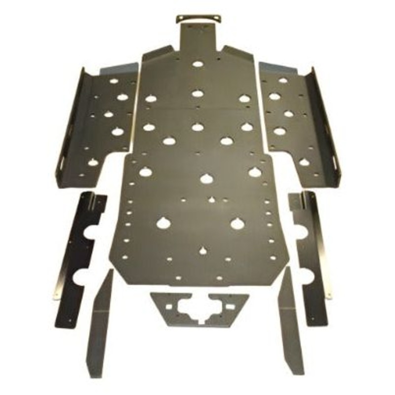 Polaris RZR XP 900 Full Skid Plate with Sliders Black