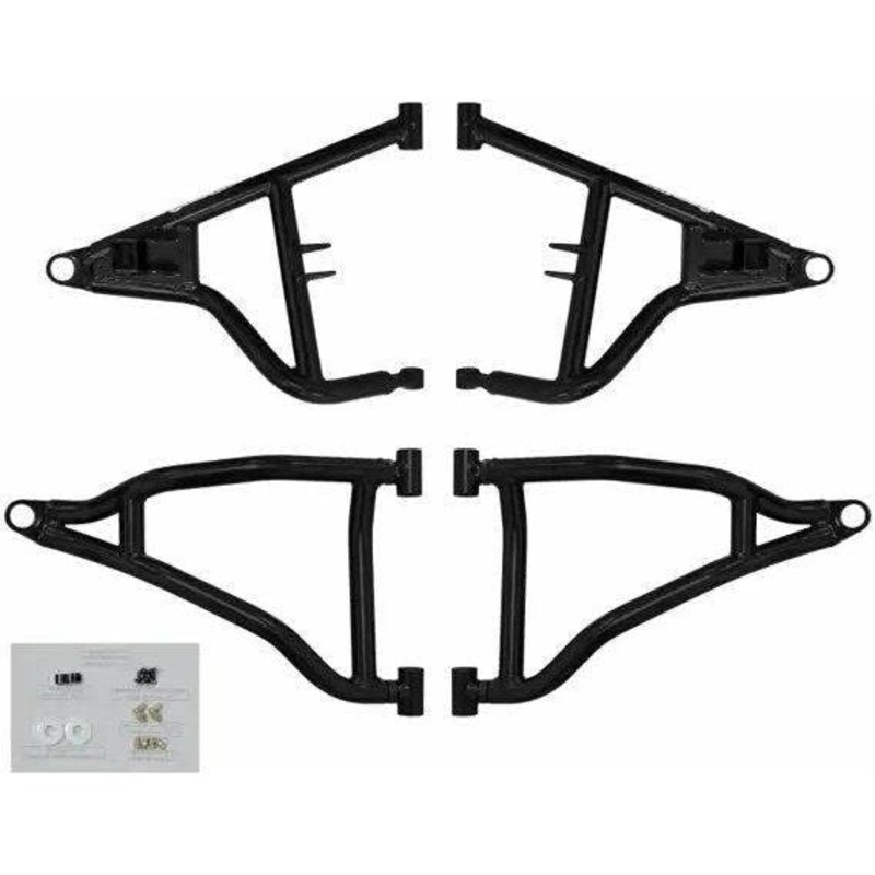 Polaris RZR Trail S 1000 High Clearance 1.5″ Forward Offset A-Arms Black No Ball Joints