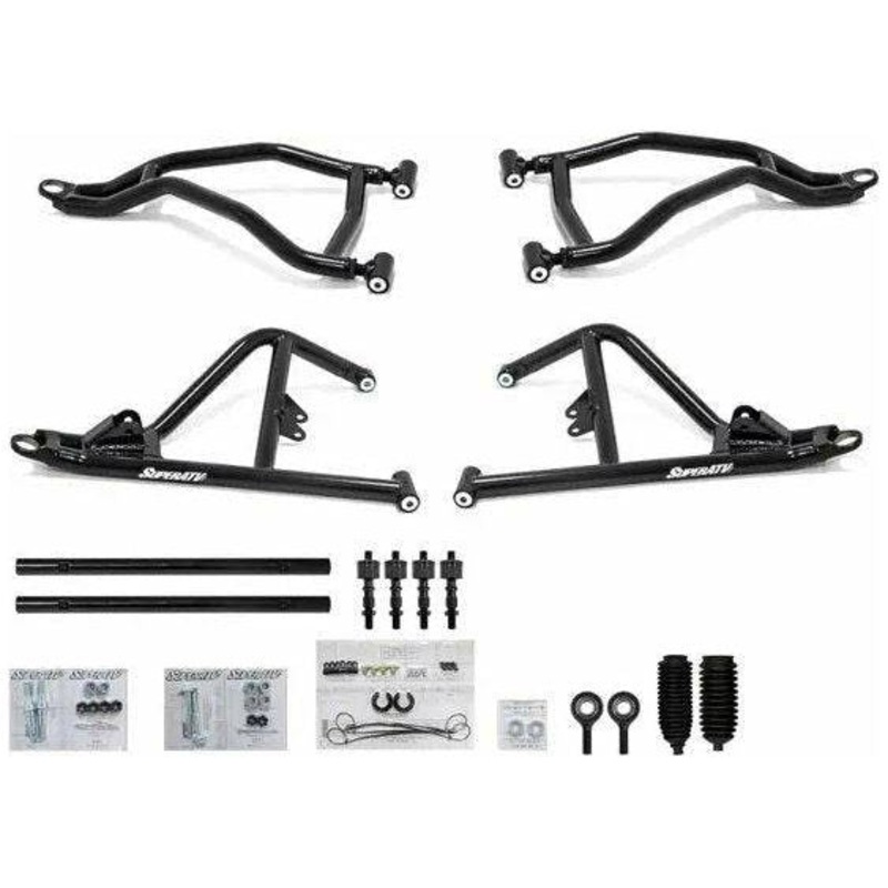 Polaris RZR XP Turbo High Clearance 2″ Forward Offset A-Arms Black No Ball Joints