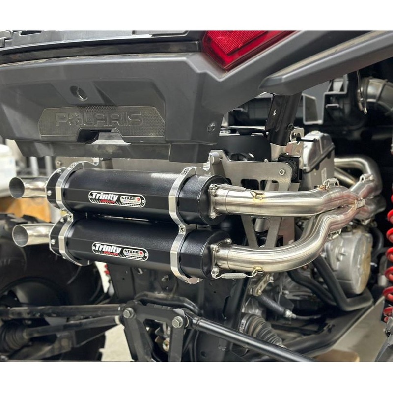 Polaris RZR XP Full Exhaust System Brushed Aluminum