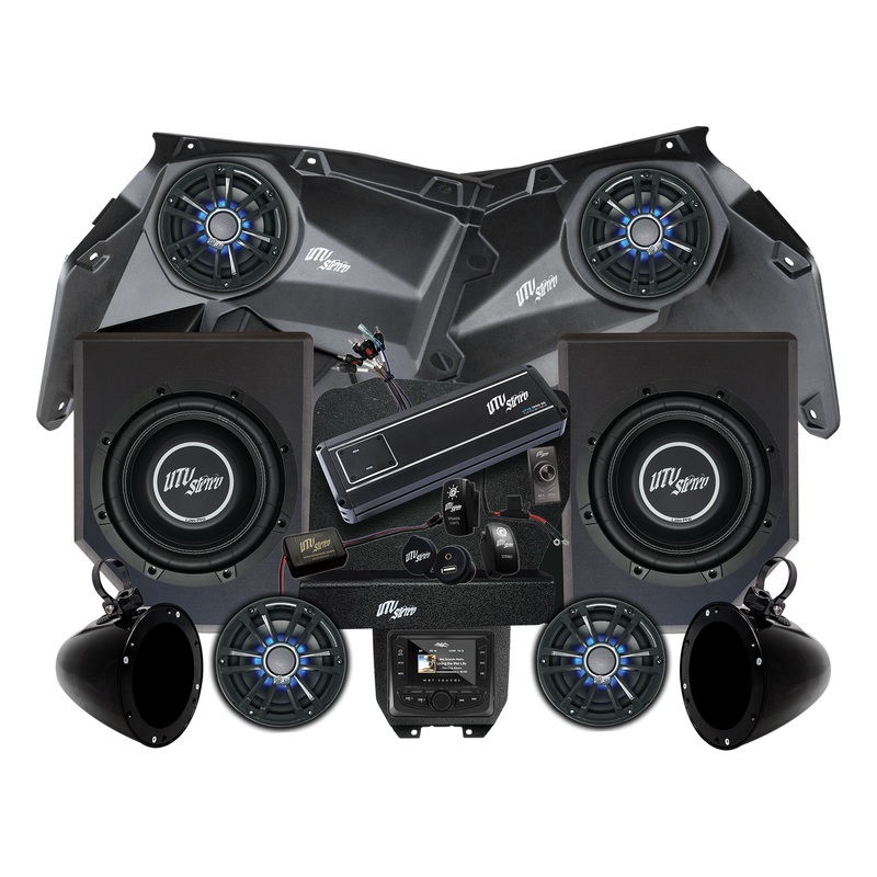 Can Am X3 Signature Series Stage 6 Stereo Kit 1.75″ Wet Sounds MC-2 Front Subwoofers