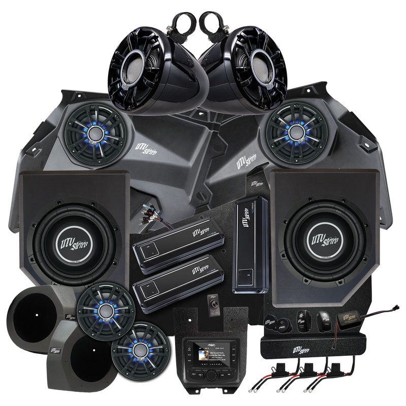 Can Am X3 Signature Series Stage 8 Stereo Kit 1.75″ Cage Wet Sounds MC-2 Front Subwoofers