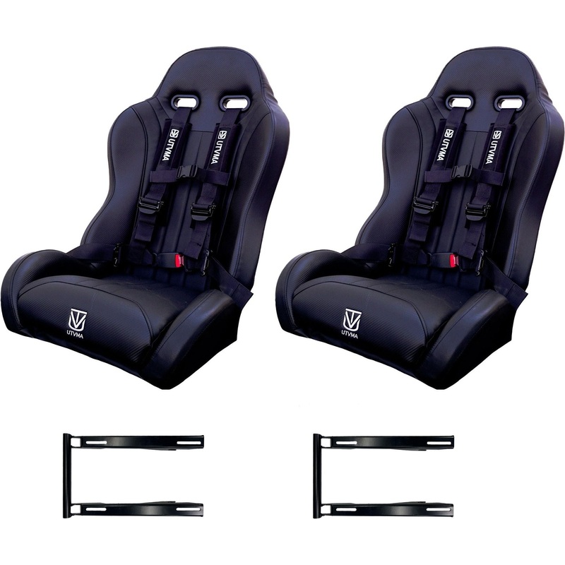 Polaris RZR Pro / Turbo R Front Bucket Seat Set Black No Harnesses