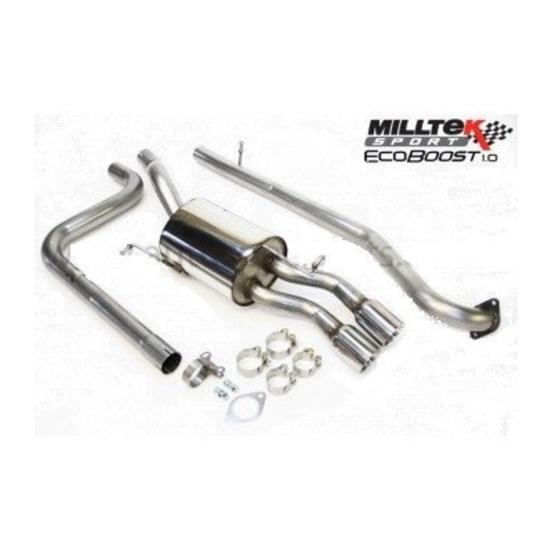 Fiesta 1.0 Ecoboost Milltek non-resonated (louder) cat back – standard rear valance